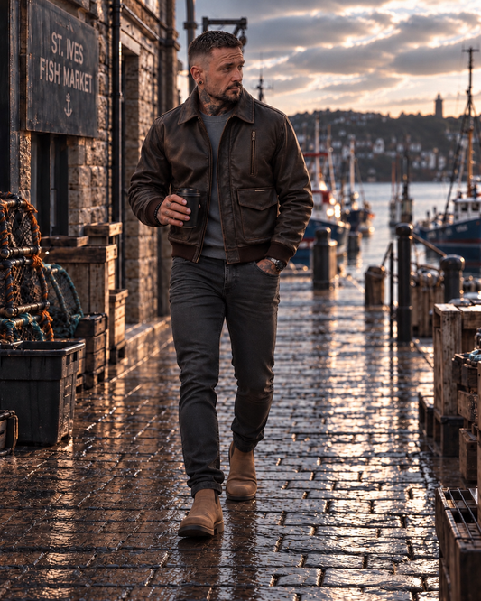 Men's Leather Flight Jacket / The Leconfield